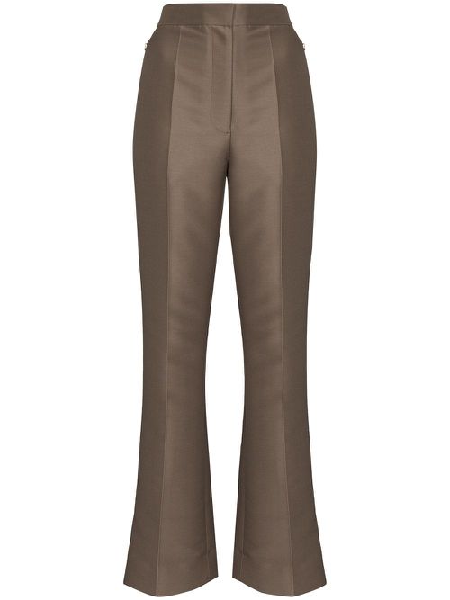 High-rise slim-fit trousers - Green