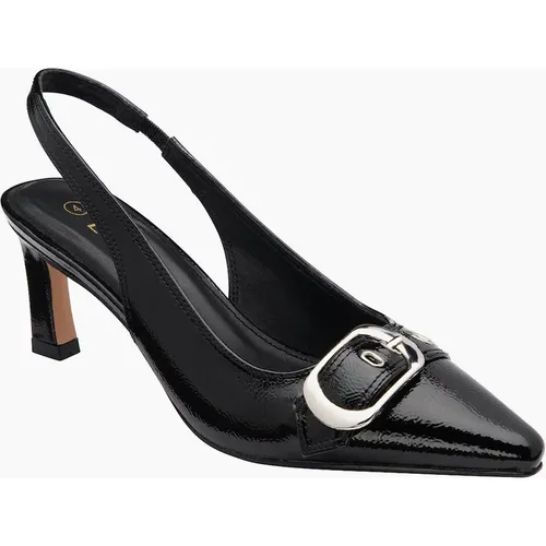 Lotus Women's Rida Womens Slingback Court Shoes - Black Patent Synth
