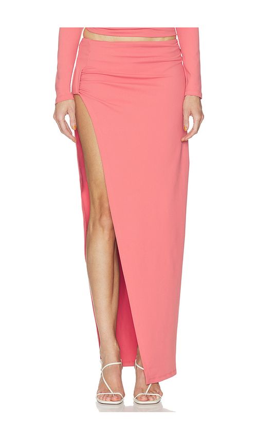 Susana Monaco Side Gathered Skirt With Attached Bodysuit Lining in Rose. XS. Also in L, M
