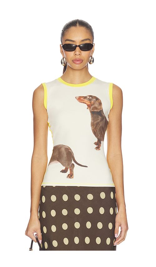 Tyler McGillivary Collector Dover Tank Top in Cream,Yellow. - L also in M