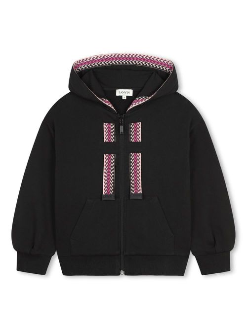 Hooded cotton cardigan - Black