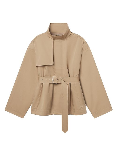 Women's The Short Field Cotton Trench Coat - Khaki