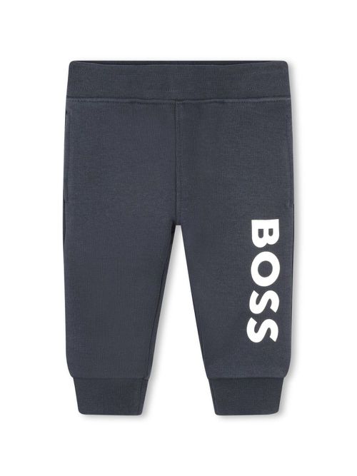 Logo-print jersey tracksuit bottom - Blue