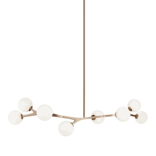 Aged Gold Brass Eight Light Chandelier from the Rami Collection
