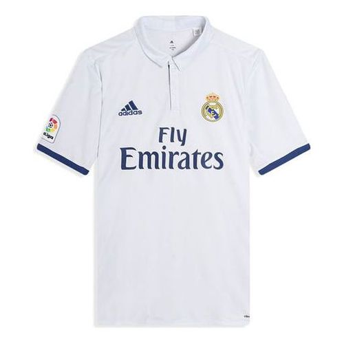 Real Madrid 16-17 Season Fan Edition Home Alphabet Logo Stripe Sports Soccer/Football Short Sleeve Jersey White