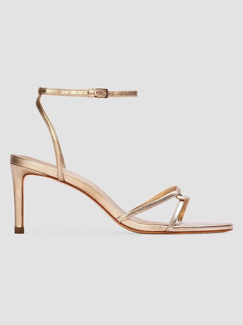 Women's Miley 70MM Metallic Sandals - Gold Metallic Leather